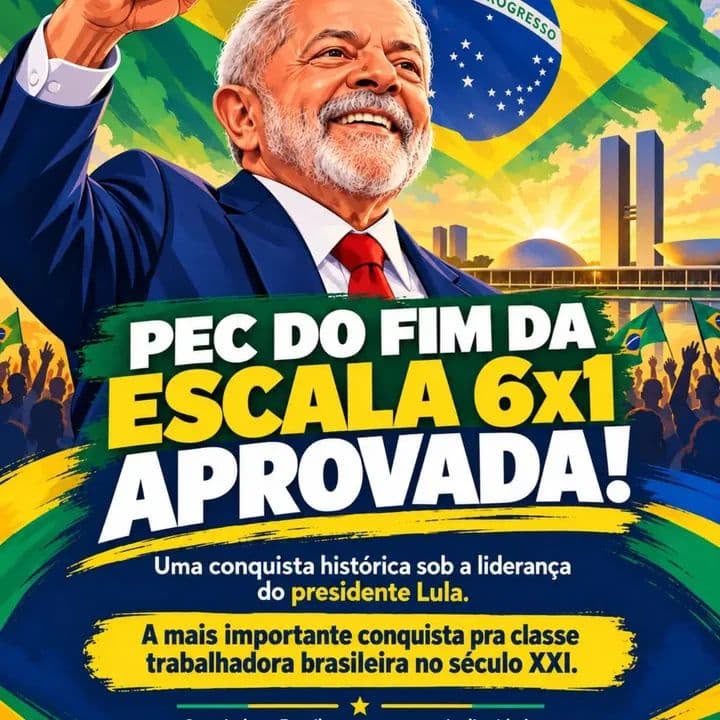 Senado aprova fim da escala 6x1  Fonte: Agência Senado